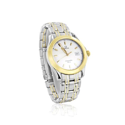 omega watch two tone|omega second hand watches.